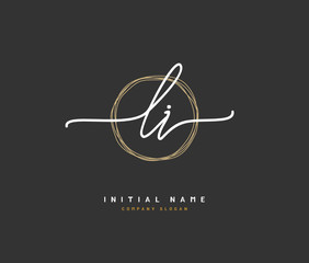 L I LI Beauty vector initial logo, handwriting logo of initial signature, wedding, fashion, jewerly, boutique, floral and botanical with creative template for any company or business. - obrazy, fototapety, plakaty