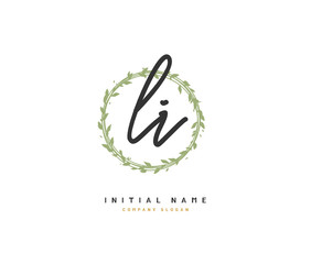 L I LI Beauty vector initial logo, handwriting logo of initial signature, wedding, fashion, jewerly, boutique, floral and botanical with creative template for any company or business.