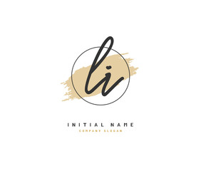 L I LI Beauty vector initial logo, handwriting logo of initial signature, wedding, fashion, jewerly, boutique, floral and botanical with creative template for any company or business.