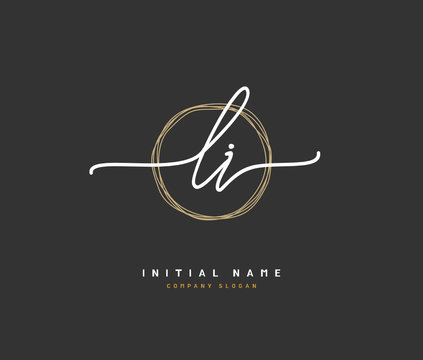L I LI Beauty vector initial logo, handwriting logo of initial signature, wedding, fashion, jewerly, boutique, floral and botanical with creative template for any company or business.