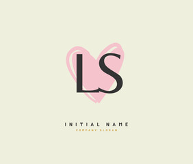 L S LS Beauty vector initial logo, handwriting logo of initial signature, wedding, fashion, jewerly, boutique, floral and botanical with creative template for any company or business.