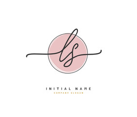 L S LS Beauty vector initial logo, handwriting logo of initial signature, wedding, fashion, jewerly, boutique, floral and botanical with creative template for any company or business.