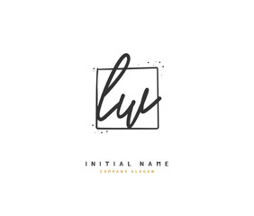 L W LW Beauty vector initial logo, handwriting logo of initial signature, wedding, fashion, jewerly, boutique, floral and botanical with creative template for any company or business.