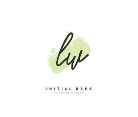 L W LW Beauty vector initial logo, handwriting logo of initial signature, wedding, fashion, jewerly, boutique, floral and botanical with creative template for any company or business.