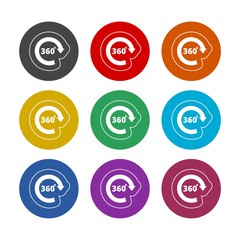 Obraz premium 360 degree views color icon set isolated on white background