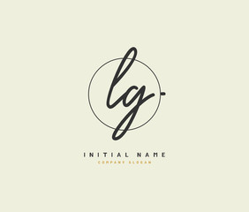 L G LG Beauty vector initial logo, handwriting logo of initial signature, wedding, fashion, jewerly, boutique, floral and botanical with creative template for any company or business.