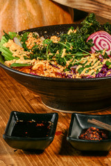 A dish of Asian Poke Bowl.