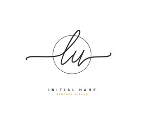 L U LU Beauty vector initial logo, handwriting logo of initial signature, wedding, fashion, jewerly, boutique, floral and botanical with creative template for any company or business.