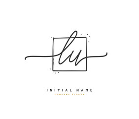 L U LU Beauty vector initial logo, handwriting logo of initial signature, wedding, fashion, jewerly, boutique, floral and botanical with creative template for any company or business.