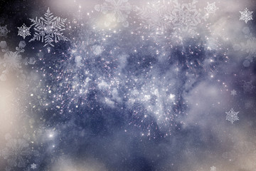 Naklejka na ściany i meble Festive holiday background. Winter season concept. Christmas abstract background. 
