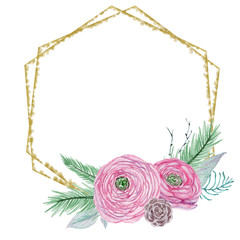 Cute watercolor hand drawn christmas frame for making cards, wrapping paper and scrapbooking. Christmas greeting card.