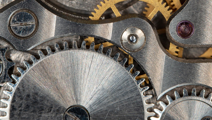 clockwork old mechanical watch, high resolution and detail