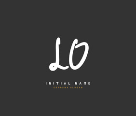 Fototapeta na wymiar L O LO Beauty vector initial logo, handwriting logo of initial signature, wedding, fashion, jewerly, boutique, floral and botanical with creative template for any company or business.