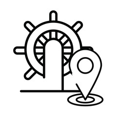 helm boat with pin location