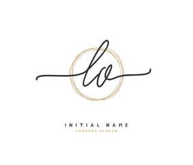 Obraz premium L O LO Beauty vector initial logo, handwriting logo of initial signature, wedding, fashion, jewerly, boutique, floral and botanical with creative template for any company or business.