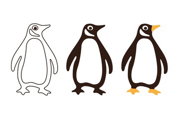 Penguin icon on a white background. Vector illustration