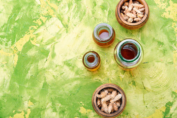 Bottles of tincture of pine buds