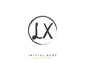 L X LX Beauty vector initial logo, handwriting logo of initial signature, wedding, fashion, jewerly, boutique, floral and botanical with creative template for any company or business.