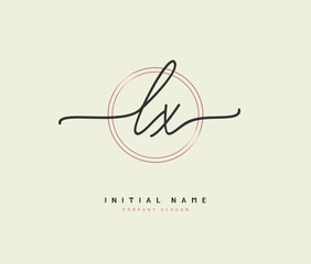 L X LX Beauty vector initial logo, handwriting logo of initial signature, wedding, fashion, jewerly, boutique, floral and botanical with creative template for any company or business.