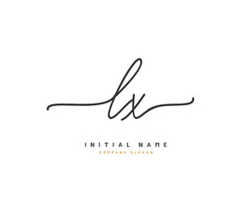 L X LX Beauty vector initial logo, handwriting logo of initial signature, wedding, fashion, jewerly, boutique, floral and botanical with creative template for any company or business.