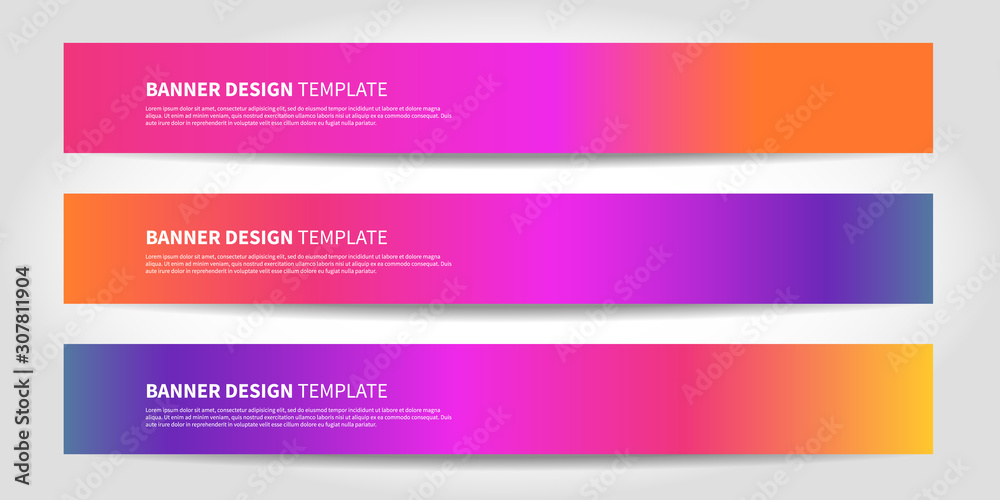 Poster vector banners with abstract background. colorful modern website headers