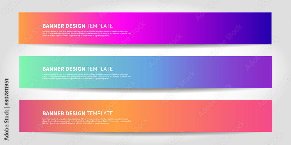Poster vector banners with abstract background. colorful modern website headers
