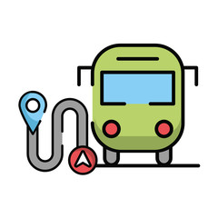 bus public transport isolated icon
