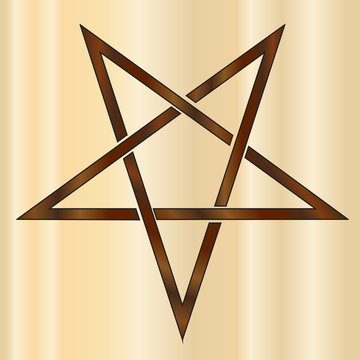Pentacle Ancient Symbol Branded Om Wood