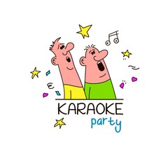 Hand drawn funny characters singers. Great element for music festival or t-shirt. Hand drawn vector concept.