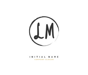 L M LM Beauty vector initial logo, handwriting logo of initial signature, wedding, fashion, jewerly, boutique, floral and botanical with creative template for any company or business.