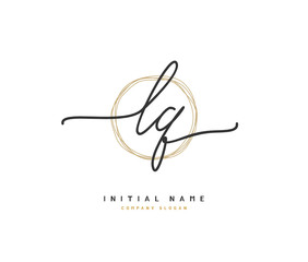 L Q LQ Beauty vector initial logo, handwriting logo of initial signature, wedding, fashion, jewerly, boutique, floral and botanical with creative template for any company or business.