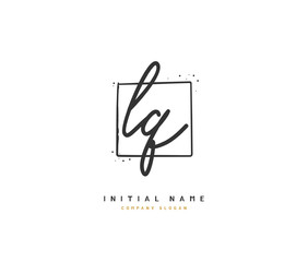 L Q LQ Beauty vector initial logo, handwriting logo of initial signature, wedding, fashion, jewerly, boutique, floral and botanical with creative template for any company or business.