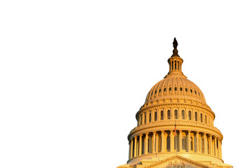 United States Capitol Building Isolated On White , background, Washington DC, USA