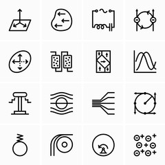Physics science signs, symbols and icons