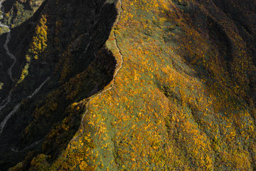 An autumn view of Mt. Chokai in Tohoku region.