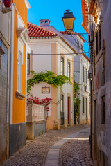 View of a narrow street of Cascais in Portugal