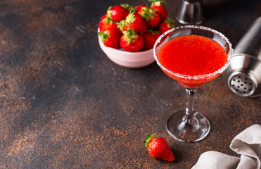 Strawberry Margarita cocktail in glass