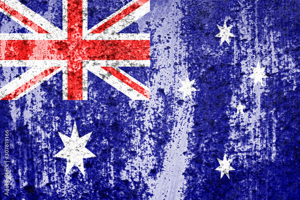 Poster Australia flag with texture. template for design