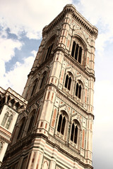 Tower of the Florence Cathedral of Saint Mary of Flower, Florence Duomo (Duomo di Firenze), Florence, Italy