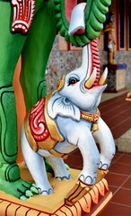 Fototapeta na wymiar Beautiful elephant statue at a Hindu temple