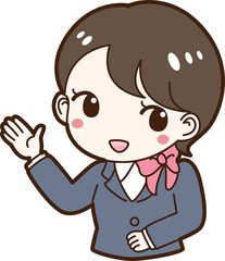 女性　案内　係　ホテル　CA ガイド　客室乗務員　誘導　アテンド　説明　解説　旅行　爽やか　上半身