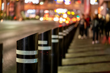Security barriers on the sidewalk