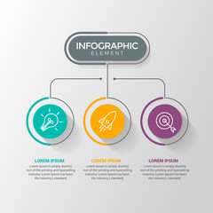 Presentation business infographic template with 3 options. Vector illustration.