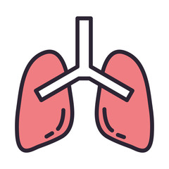 lungs human organ isolated icon