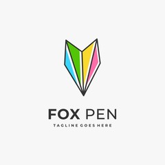 Naklejka premium Fox Pen Illustration Vector Template