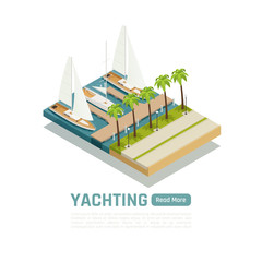 Yachting Isometric Colored Concept