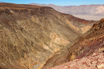 Father Crowley Vista Point, uniquely colored rock work. Death Valley National Park, California