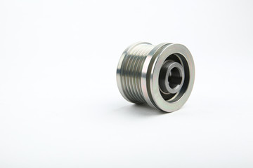 pulley with overrunning clutch on white background