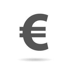 Obraz premium Euro sign icon in flat style. Money vector illustration on white isolated background. Business concept. EPS 10