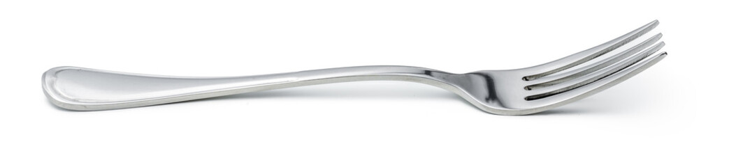 Stainless steel fork isolated on white background